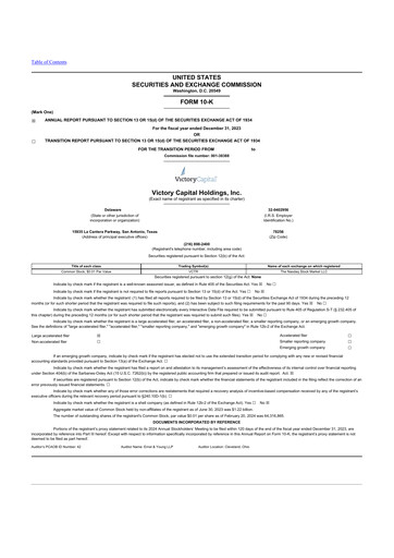 Thumbnail Victory Capital 10-K Annual Report 2023