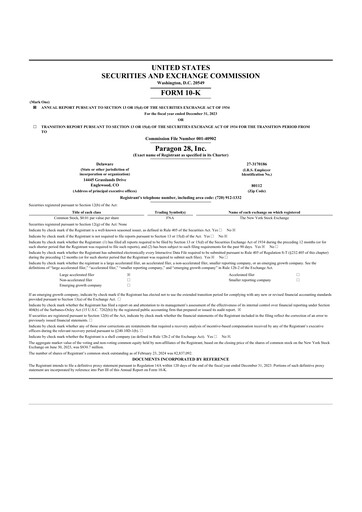 Thumbnail Paragon 28 10-K Annual Report 2023