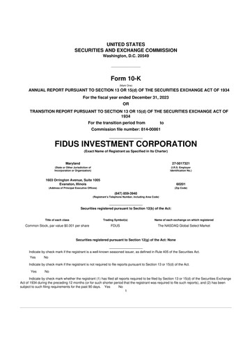 Thumbnail Fidus Investment Corporation 10-K Annual Report 2023