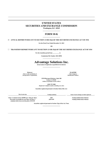 Thumbnail Advantage Solutions 10-K Annual Report 2023
