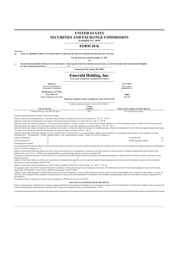 Thumbnail Emerald Holding 10-K Annual Report 2023