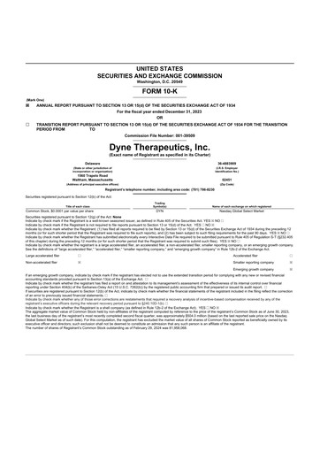 Thumbnail Dyne Therapeutics 10-K Annual Report 2023