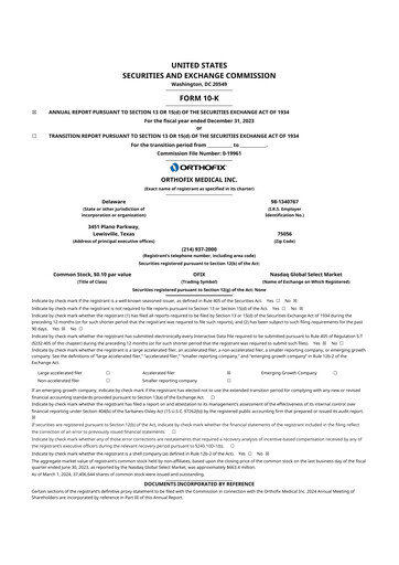 Thumbnail Orthofix Medical
 10-K Annual Report 2023