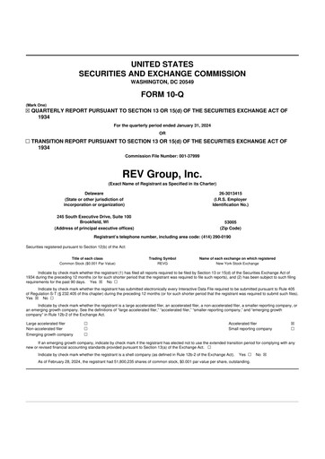 Thumbnail REV Group 10-Q Quarterly Report FY2024 