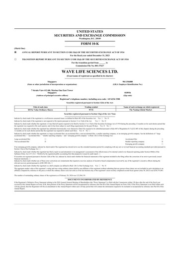 Thumbnail Wave Life Sciences 10-K Annual Report 2023