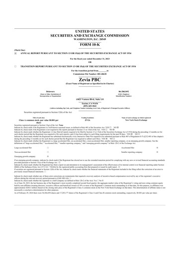 Thumbnail Zevia 10-K Annual Report 2023