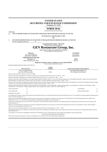 Vorschaubild GEN Restaurant Group 10-K Jahresbericht 2023