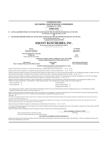 Miniature Equity Bancshares 10-K Rapport annuel 2023