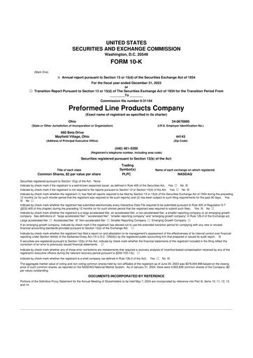 Thumbnail Preformed Line Products 10-K Annual Report 2023