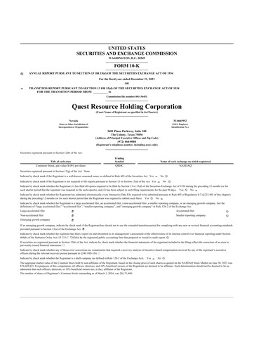 Thumbnail Quest Resource Holding 10-K Annual Report 2023