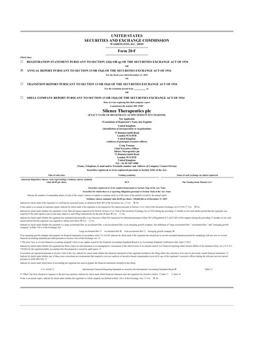 Thumbnail Silence Therapeutics 20-F Annual Report 2023