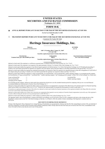 Thumbnail Heritage Insurance 10-K Annual Report 2023