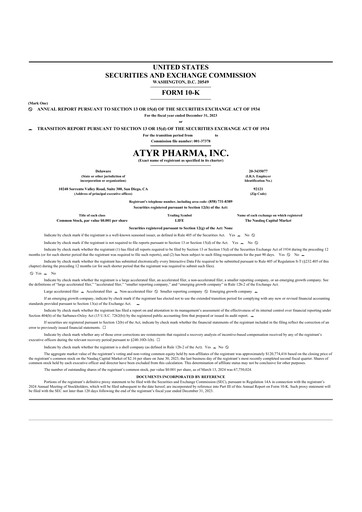 Thumbnail aTyr Pharma 10-K Annual Report 2023