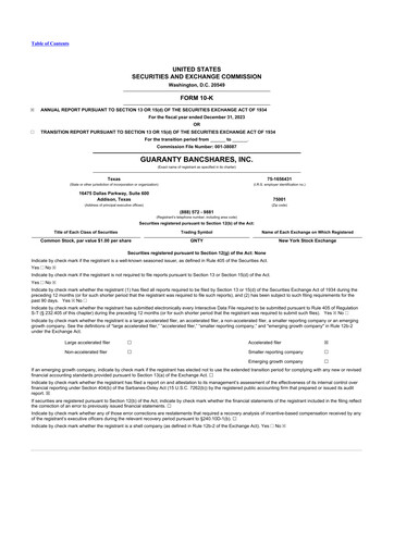 Thumbnail Guaranty Bancshares 10-K Annual Report 2023