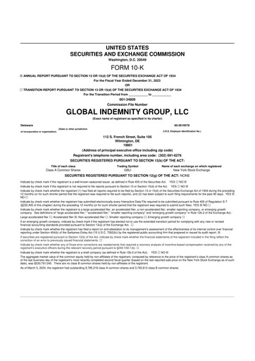 Thumbnail Global Indemnity 10-K Annual Report 2023