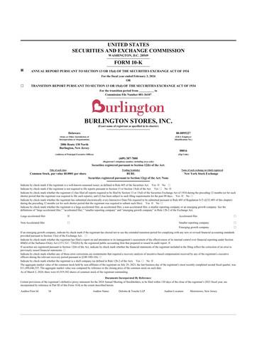 Thumbnail Burlington Stores 10-K Annual Report 2023