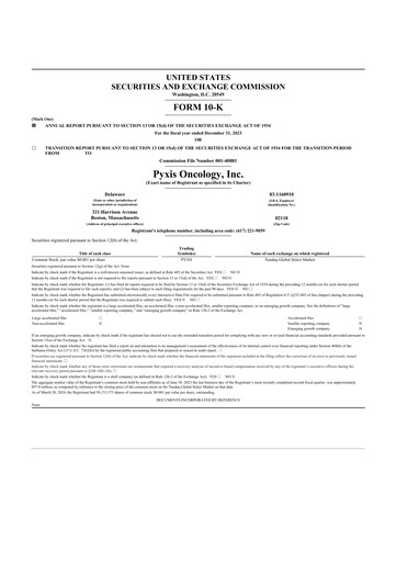 Vorschaubild Pyxis Oncology 10-K Jahresbericht 2023