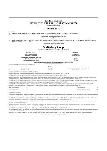 Thumbnail ProKidney 10-K Annual Report 2023