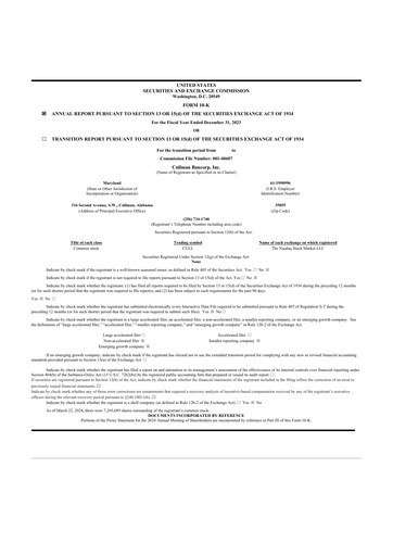 Thumbnail Cullman Bancorp 10-K Annual Report 2023