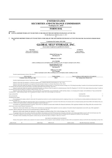Vorschaubild Global Self Storage 10-K Jahresbericht 2023