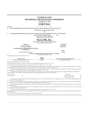 Thumbnail Korro Bio 10-K Annual Report 2023