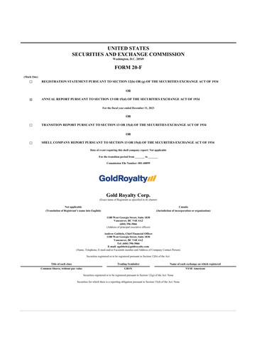 Vorschaubild Gold Royalty Corp 20-F Jahresbericht 2023