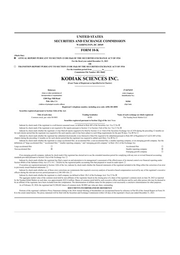 Thumbnail Kodiak Sciences
 10-K Annual Report 2023