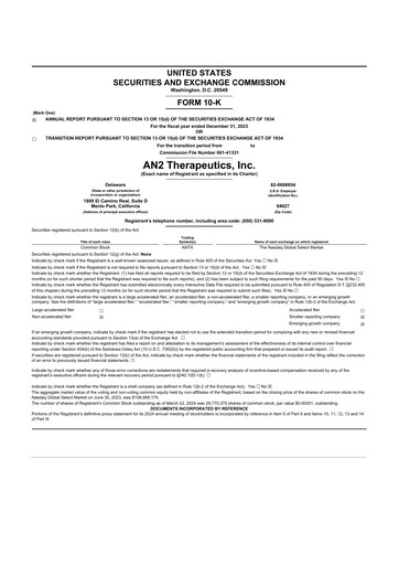 Thumbnail AN2 Therapeutics 10-K Annual Report 2023
