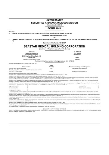 Vorschaubild SeaStar Medical  10-K Jahresbericht 2023