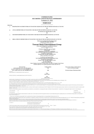 Miniature Tencent Music Entertainment 20-F Rapport annuel 2023