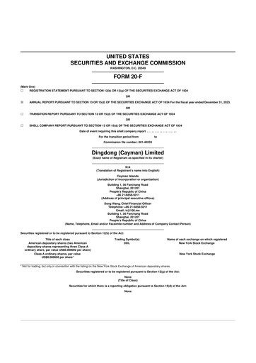 Thumbnail Dingdong Maicai 20-F Annual Report 2023