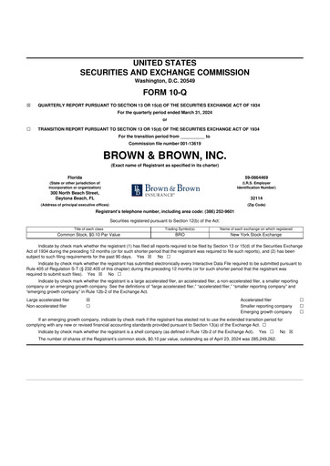 Thumbnail Brown & Brown
 10-Q Quarterly Report FY2024 
