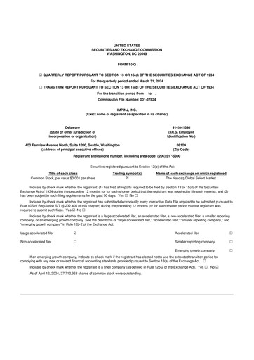 Thumbnail Impinj 10-Q Quarterly Report FY2024 