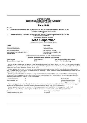 Thumbnail Imax Corp 10-Q Quarterly Report FY2024 