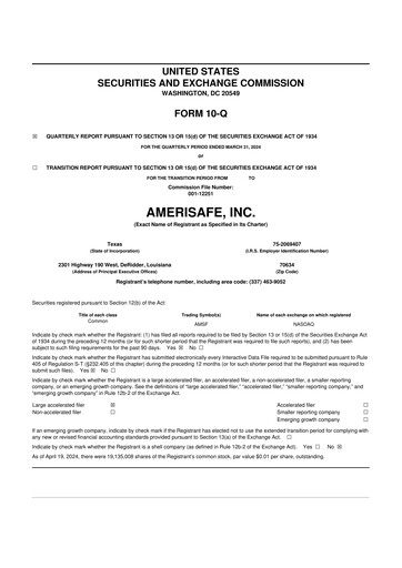 Thumbnail AMERISAFE 10-Q Quarterly Report FY2024 