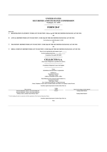 Thumbnail Cellectis 20-F Annual Report 2023