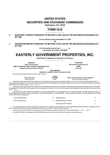 Thumbnail Easterly Government Properties 10-Q Quarterly Report FY2024 