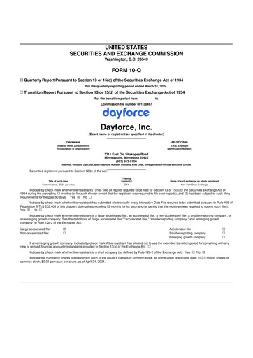 Miniature Dayforce 10-Q Rapport trimestriel 2024 