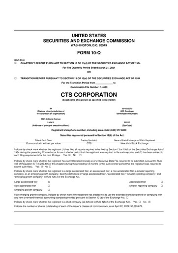 Thumbnail CTS Corporation 10-Q Quarterly Report FY2024 