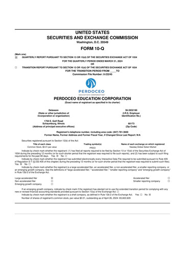 Thumbnail Perdoceo Education 10-Q Quarterly Report FY2024 