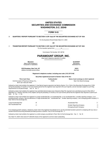 Vorschaubild Paramount Group 10-Q Quartalsbericht 2024 