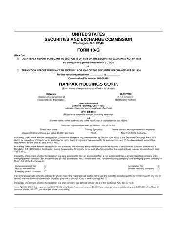 Thumbnail Ranpak 10-Q Quarterly Report FY2024 