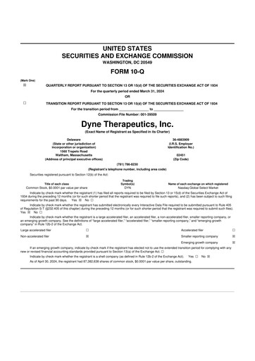 Thumbnail Dyne Therapeutics 10-Q Quarterly Report FY2024 