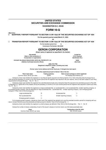 Thumbnail Geron 10-Q Quarterly Report FY2024 
