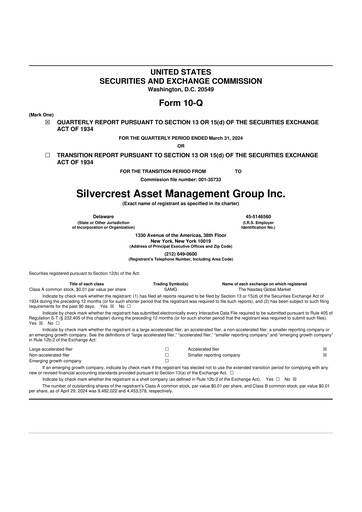 Thumbnail Silvercrest Asset Management Group 10-Q Quarterly Report FY2024 