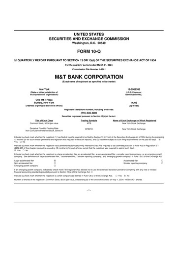 Thumbnail M&T Bank 10-Q Quarterly Report FY2024 