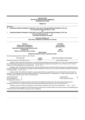 Miniature Paymentus 10-Q Rapport trimestriel 2024 