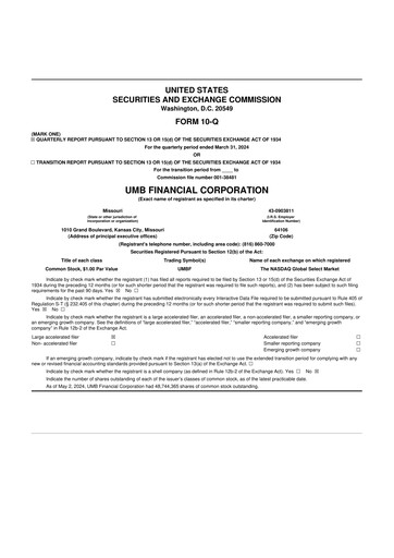 Thumbnail UMB Financial 10-Q Quarterly Report FY2024 