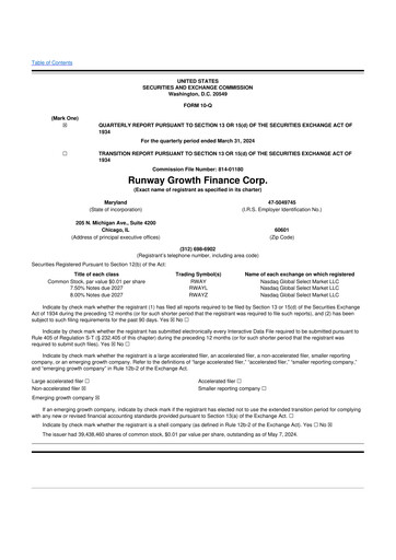 Thumbnail Runway Growth Finance 10-Q Quarterly Report FY2024 
