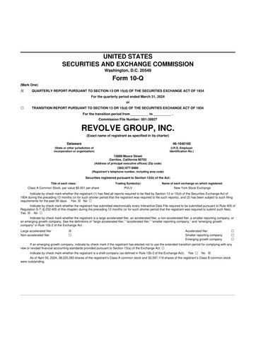 Thumbnail Revolve Group 10-Q Quarterly Report FY2024 